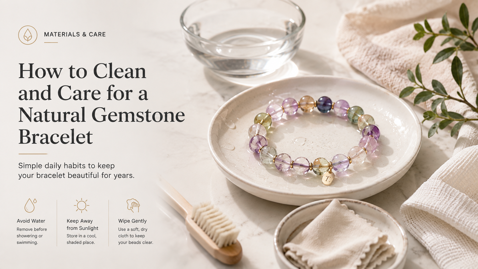 How to Clean and Care for a Natural Gemstone Bracelet