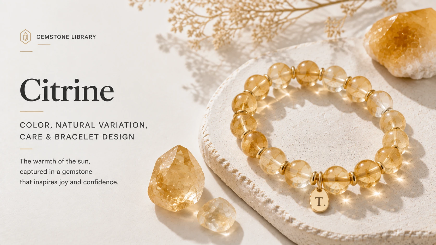 Citrine: Color, Natural Variation, Care & Bracelet Design